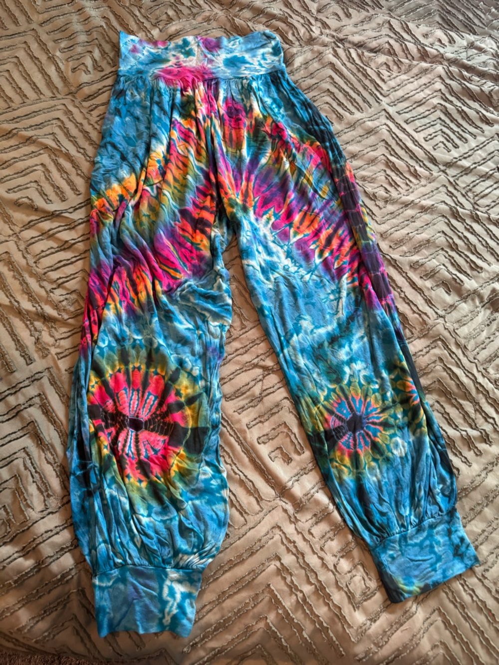 Women's Blue Tie-Dye Harem pants